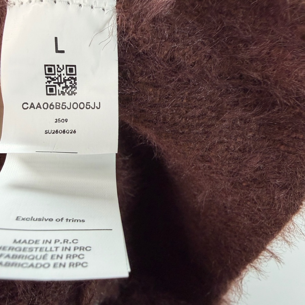 Women's Cozy Bow-Adorned Cardigan Sweater - Cupshe-L-Brown - Picture 10 of 12
